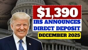 IRS Announces $1390 Direct Deposit Relief Payment For December 2025